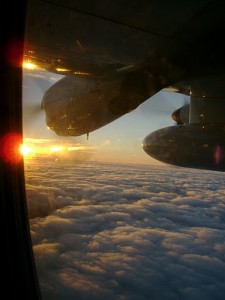 Sunrise taken from the C-130 during RF10 during VOCALS-REx (C. Terai)