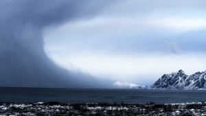 Figure 3: Polar low approaching Lofoten islands. 19 December 2014. Source: NRK.no