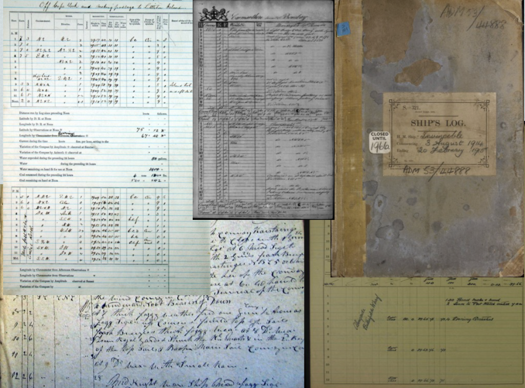 Examples of ship log books (Source: OldWeather)
